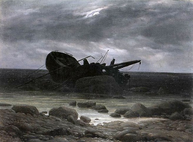 Friedrich Wrak in maanlicht 1835.jpg